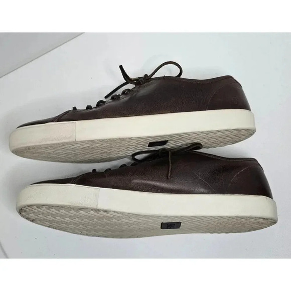 Frye Brett Brown Distressed Leather Lace Up Low Sneakers Men's Size 13 - Picture 7 of 13